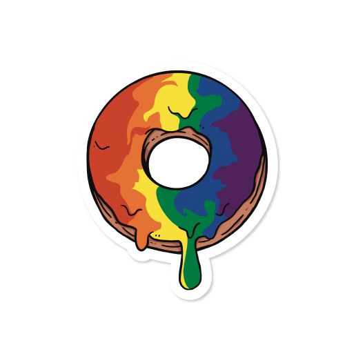 Subtle Pride Donut Vinyl Sticker