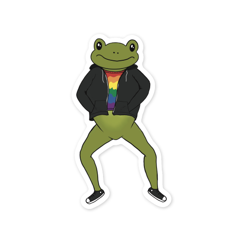 Subtle Pride Frog Vinyl Sticker