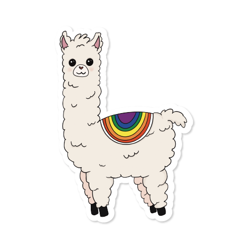 Subtle Pride Llama Vinyl Sticker