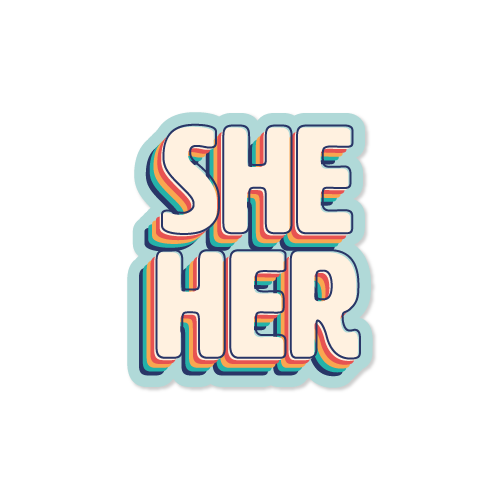 Retro Pronoun Vinyl Sticker