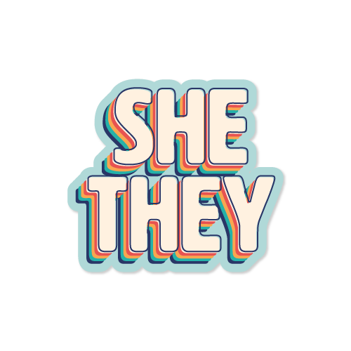 Retro Pronoun Vinyl Sticker