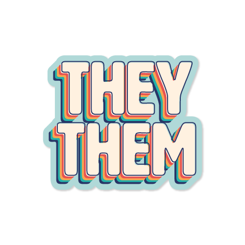 Retro Pronoun Vinyl Sticker