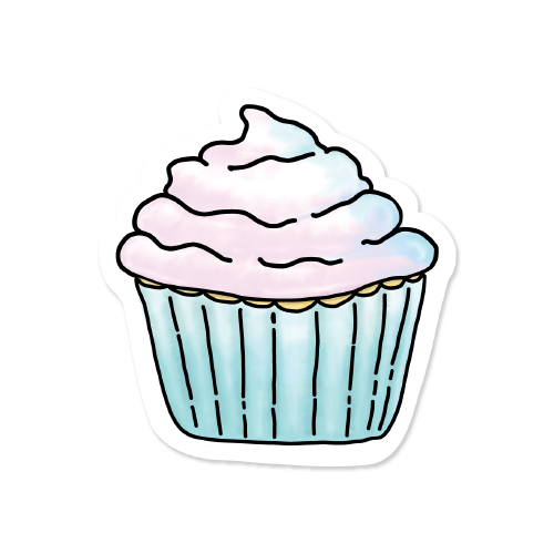 Subtle Pride Cupcake Vinyl Sticker