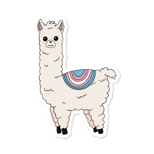 Subtle Pride Llama Vinyl Sticker