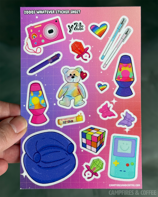 2000s Whatever Glittery Vinyl Sticker Sheet