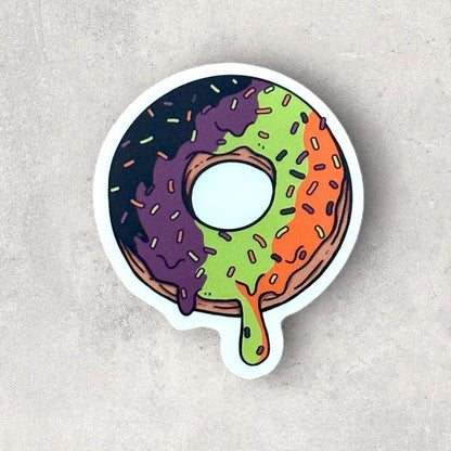 Halloween Iced Donut Vinyl Sticker