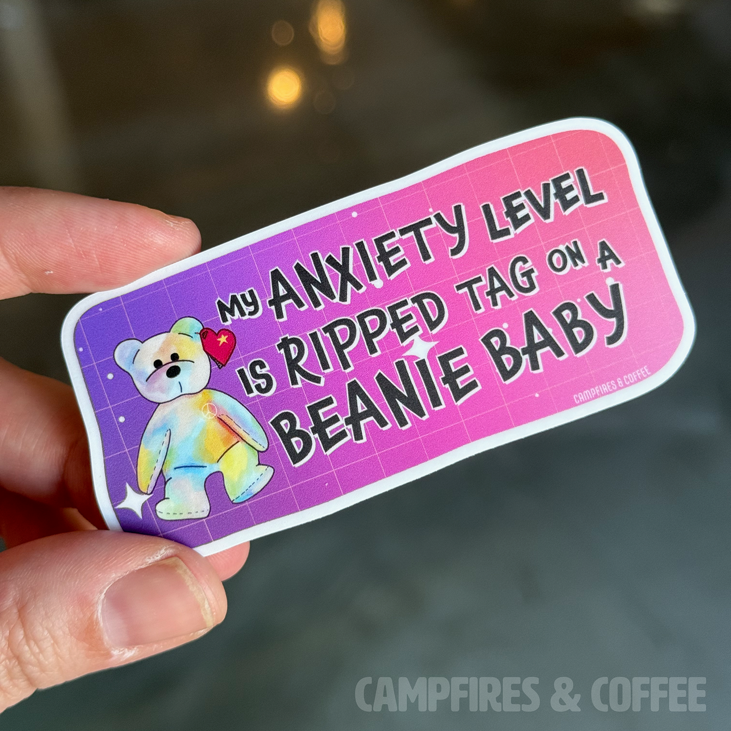 Ripped Tag Anxiety Vinyl Sticker