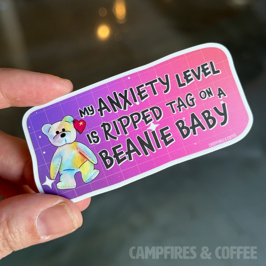 Ripped Tag Anxiety Vinyl Sticker