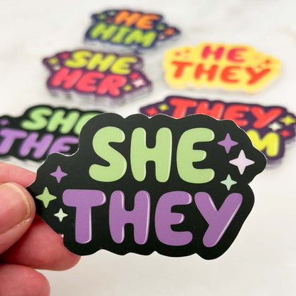 Bubbly Pronoun Vinyl Sticker