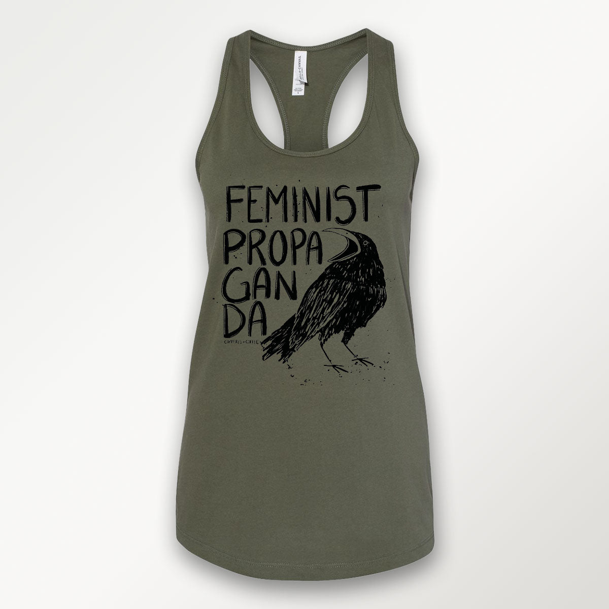 Feminist Propaganda Crow Racerback Tank Top