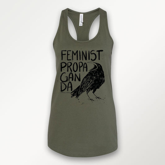 Feminist Propaganda Crow Racerback Tank Top
