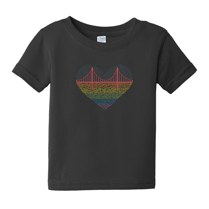 Infant Golden Gate Bridge Rainbow Heart T-Shirt