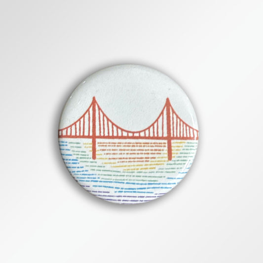 Golden Gate Bridge Rainbow Button