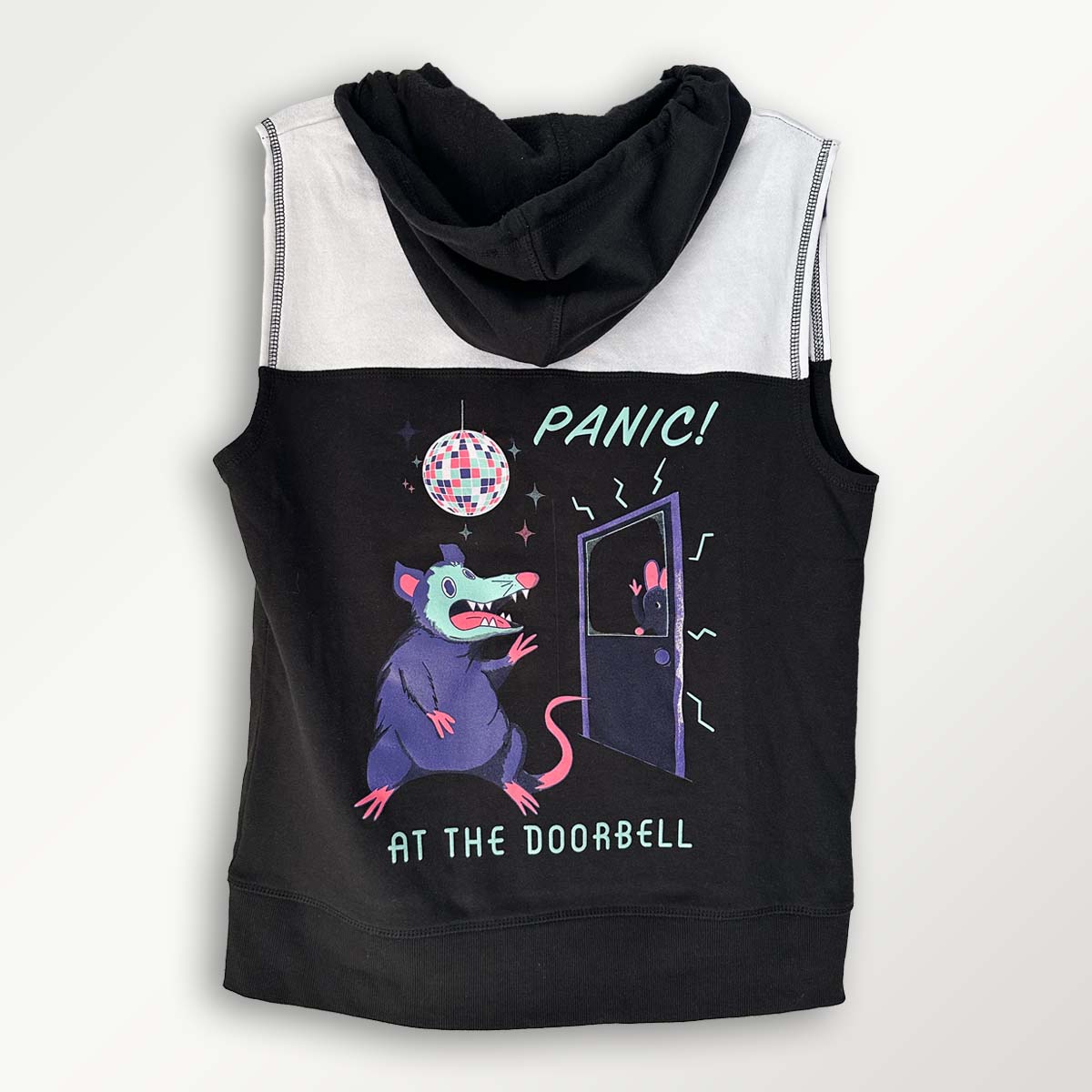 Panic at the Doorbell Sleeveless Zip Up Hoodie