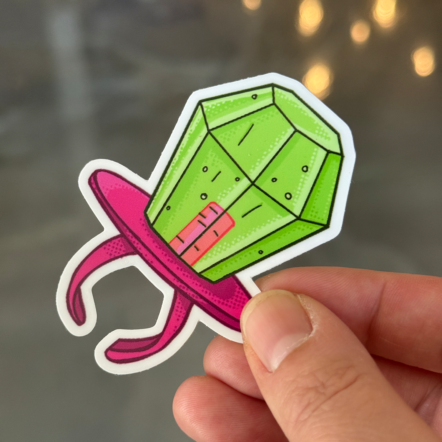 Pink and Green Ring Candy Vinyl Sticker
