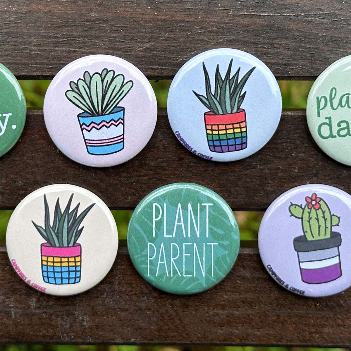 Subtle Pride Potted Plant Pinback Button