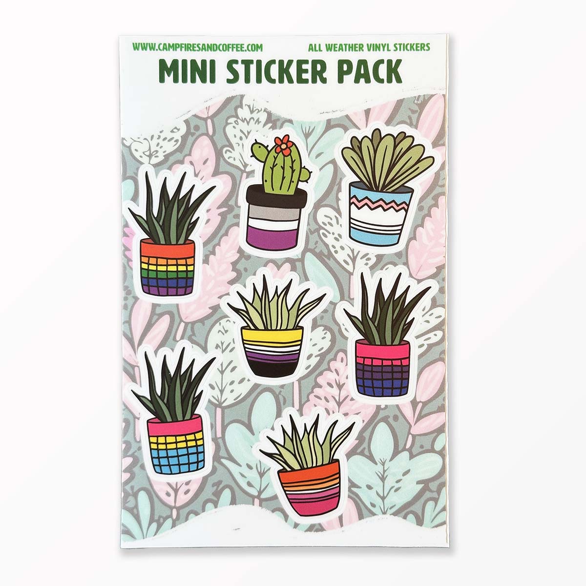Rainbow Potted Plants Mini Sticker Sheet