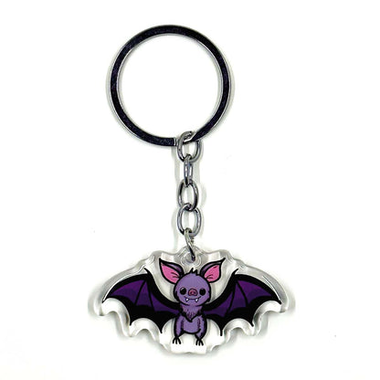 purple bat acrylic keychain