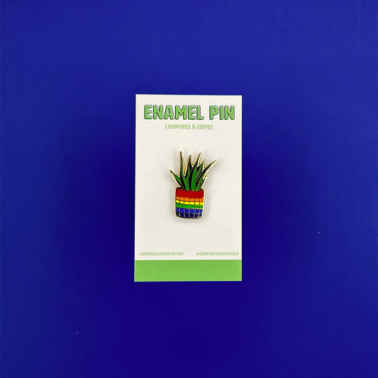 Rainbow Potted Plant Enamel Pin