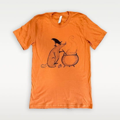 Rat Witch Stirring Cauldron Graphic T-Shirt