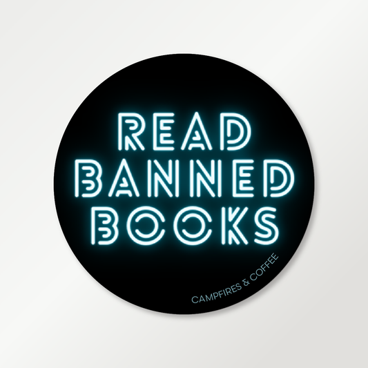 Read Banned Books Neon Lights Vinyl Sticker