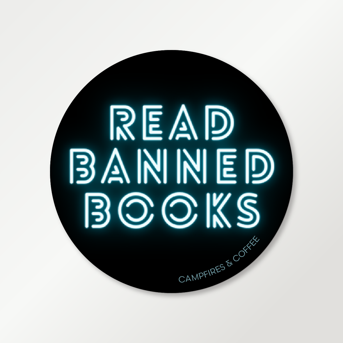 Read Banned Books Neon Lights Vinyl Sticker