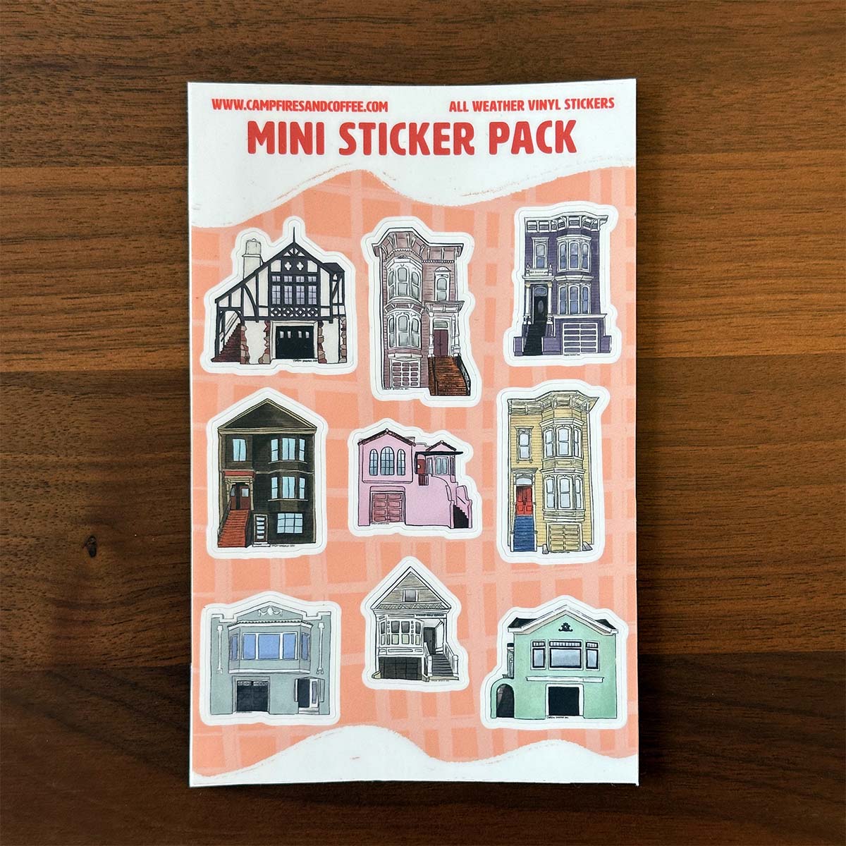 San Francisco Houses Mini Sticker Sheet