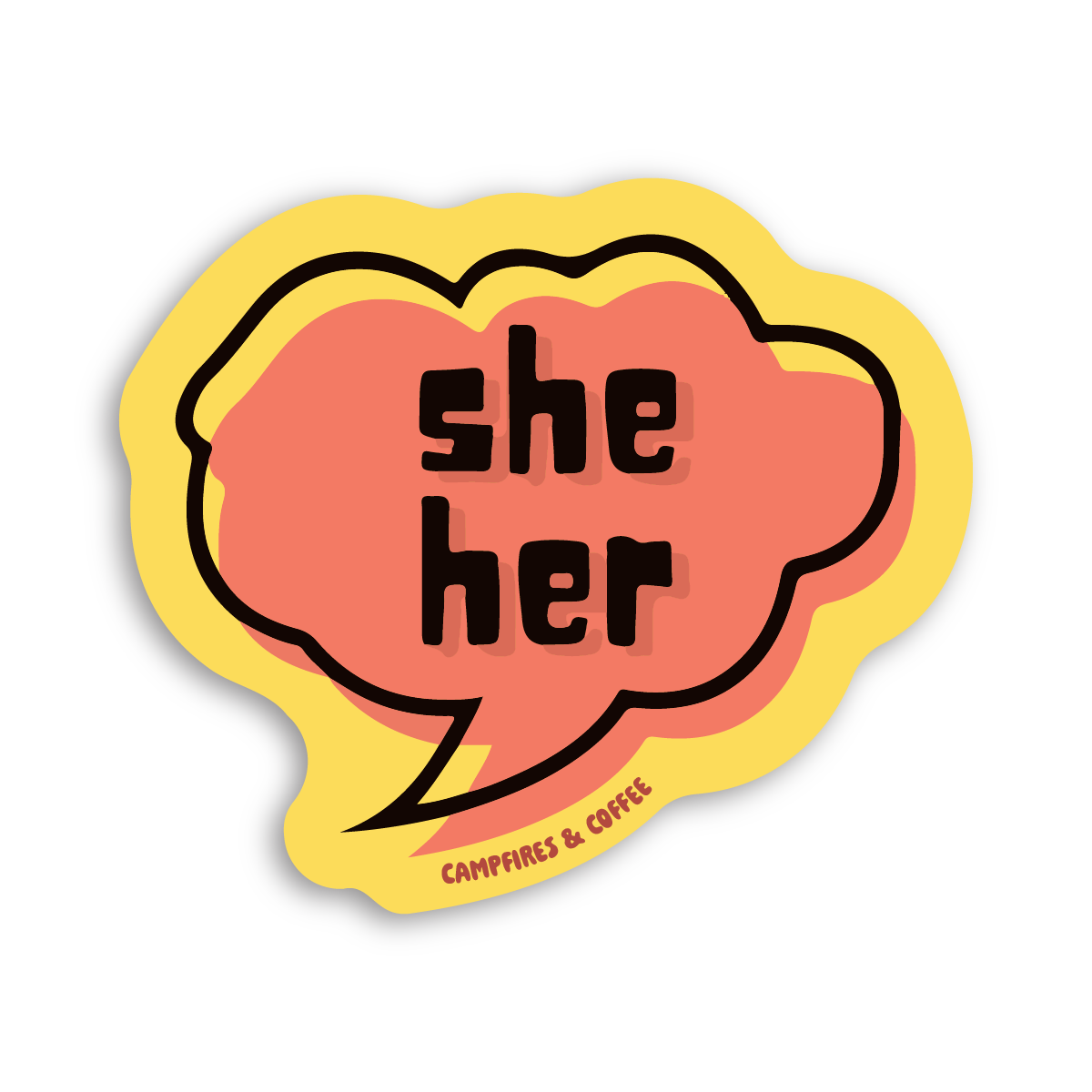 Speech Bubble Pronoun Vinyl Sticker