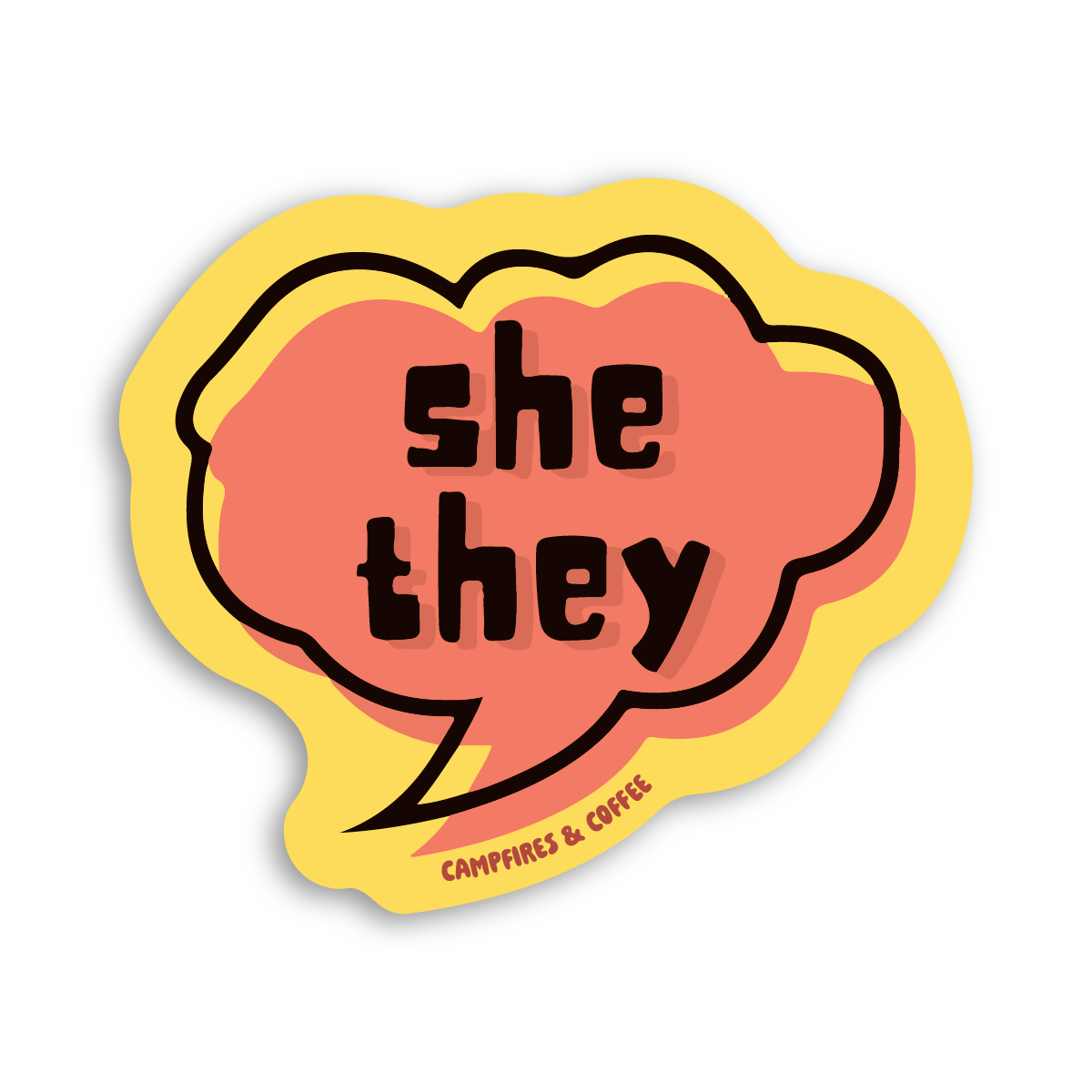 Speech Bubble Pronoun Vinyl Sticker