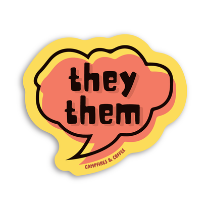 Speech Bubble Pronoun Vinyl Sticker