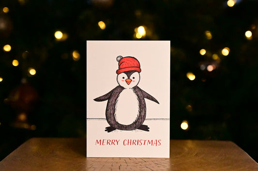 Penguin Merry Christmas Greeting Card