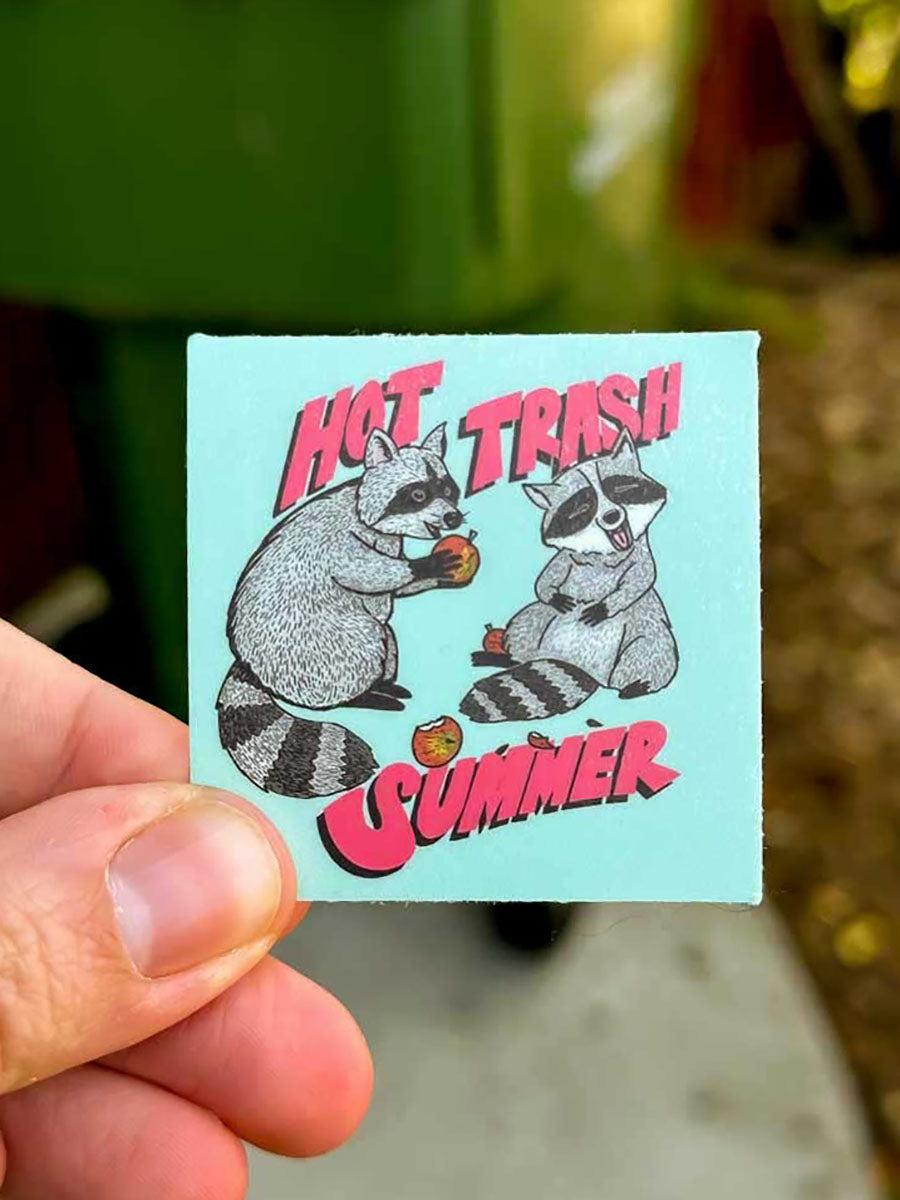 Hot Trash Summer Raccoon Vinyl Sticker