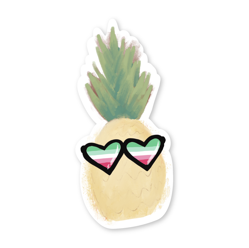 Pineapple in Sunglasses LGBTQ+ Pride Vinyl Sticker