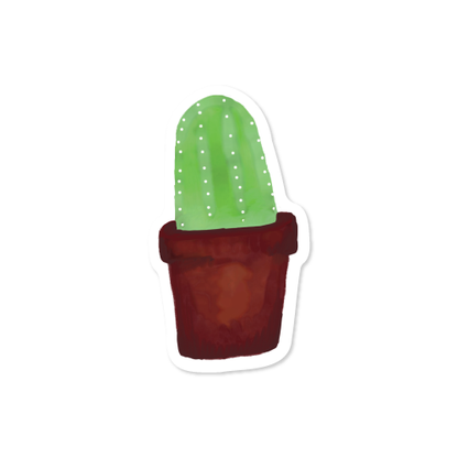 Cute Watercolor Cactus Vinyl Stickers | Waterproof Water Bottle Stickers