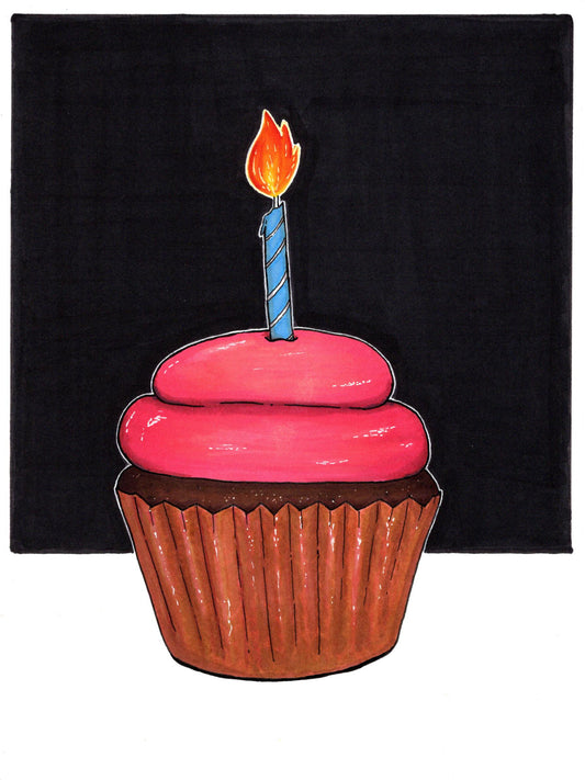 Cupcake Ink Illustration Art Print