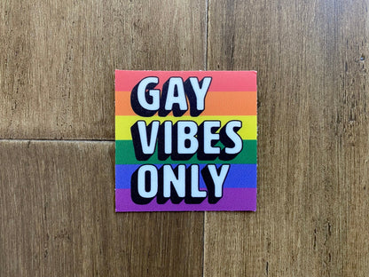 LGBT Pride Gay Vibes Only Square Flag Vinyl Sticker