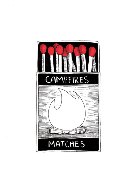 Matches Ink Illustration Art Print