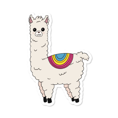 Subtle Pride Llama Vinyl Sticker