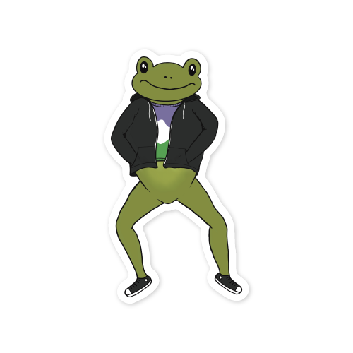 Subtle Pride Frog Vinyl Sticker