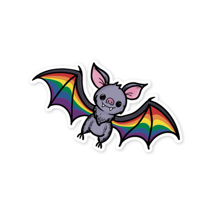 LGBTQ+ Pride Bat Vinyl Sticker