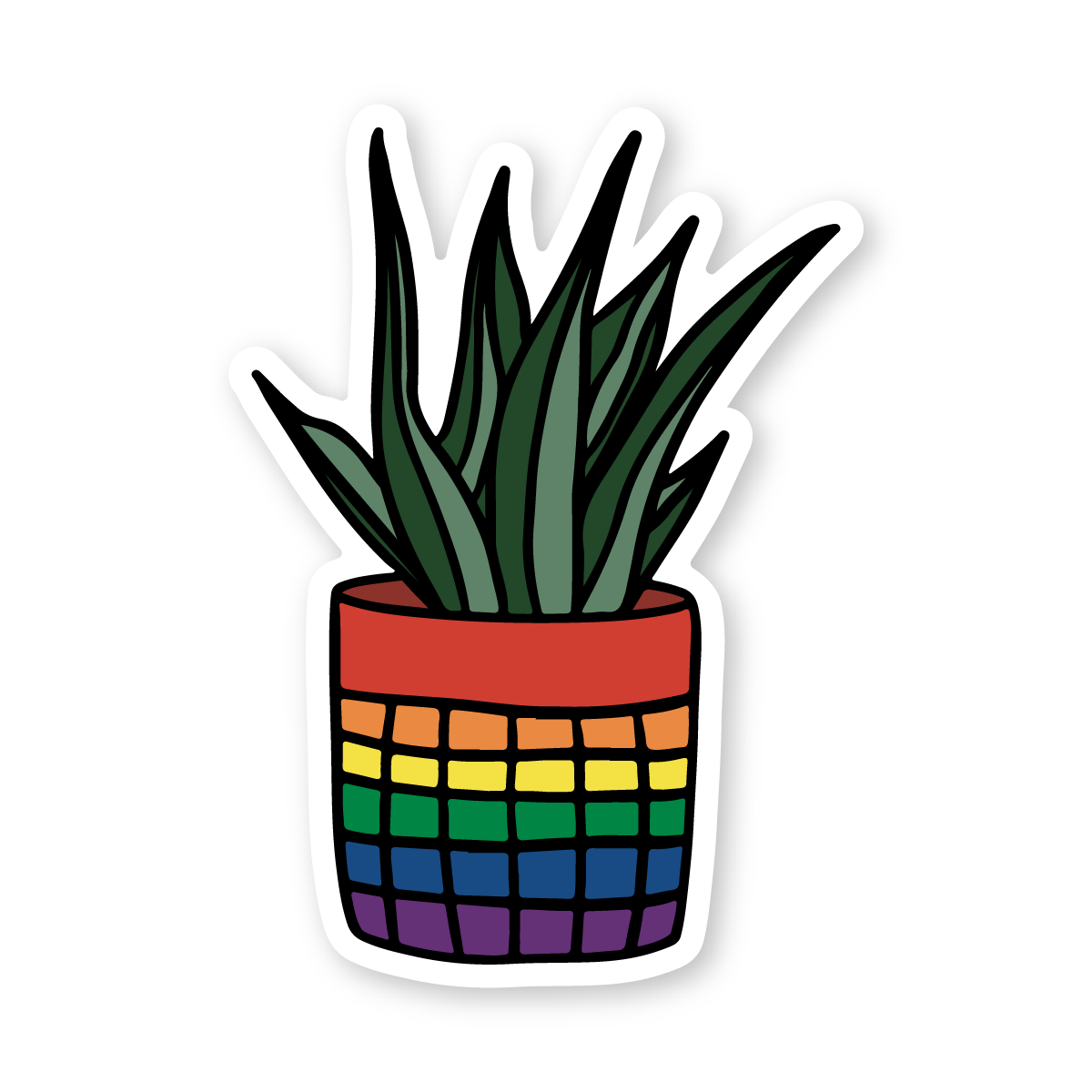 Potted Plant Subtle LGBTQ+ Pride Vinyl Sticker