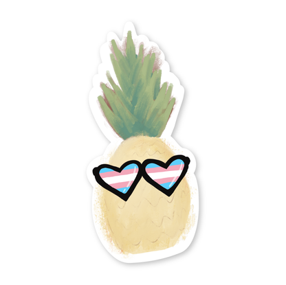 Pineapple in Sunglasses LGBTQ+ Pride Vinyl Sticker